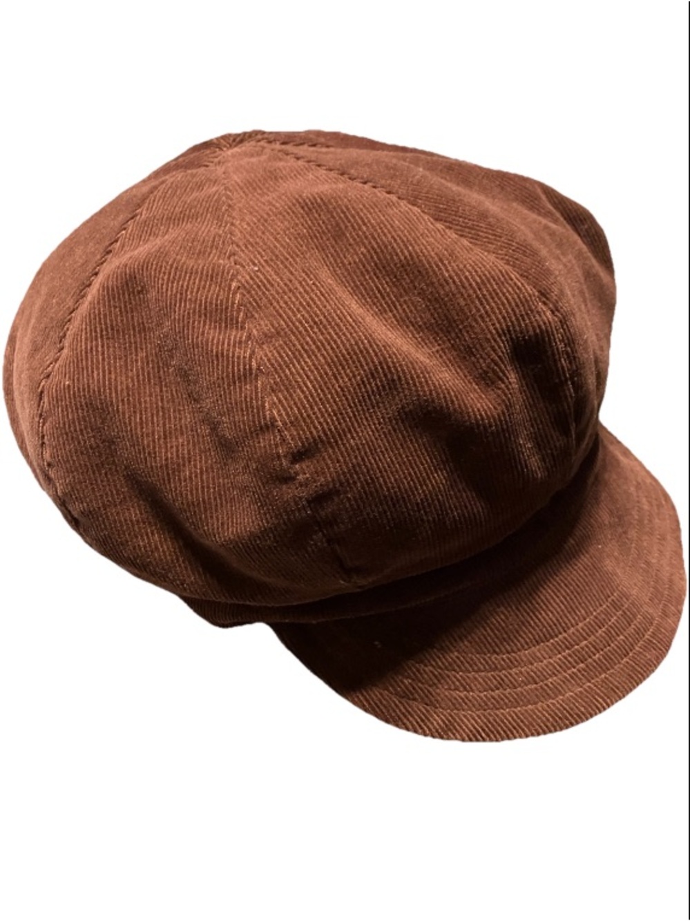 Preston & York Suede Cotton Corduroy Cap Newsboy Baker Boy Brown